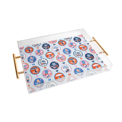 Jenean Morrison Mushroom Family Portraits III Acrylic Tray