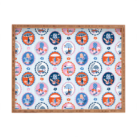 Jenean Morrison Mushroom Family Portraits III Rectangular Tray