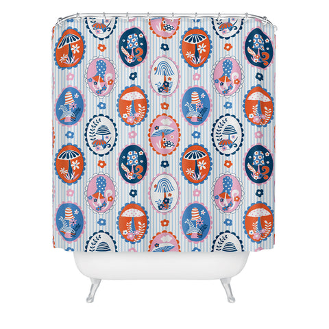 Jenean Morrison Mushroom Family Portraits III Shower Curtain