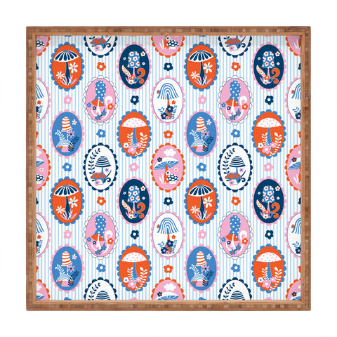 Jenean Morrison Mushroom Family Portraits III Square Tray