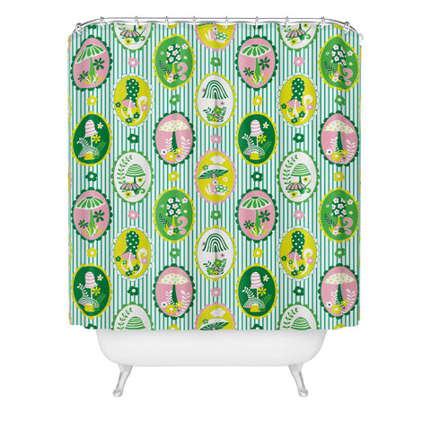 Jenean Morrison Mushroom Family Portraits Shower Curtain