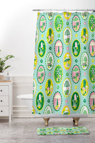 Jenean Morrison Mushroom Family Portraits Shower Curtain And Mat
