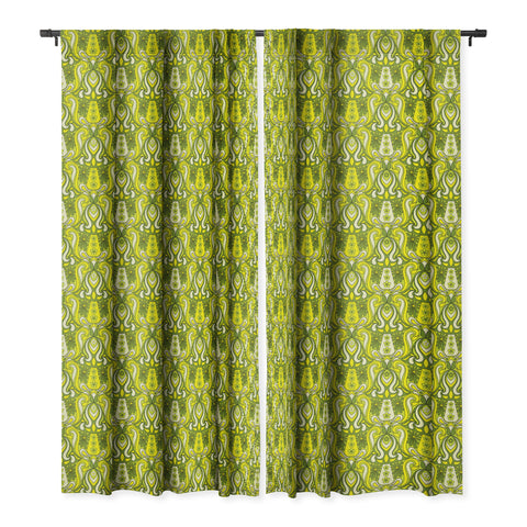 Jenean Morrison Mushroom Lamp Lemon Lime Blackout Window Curtain