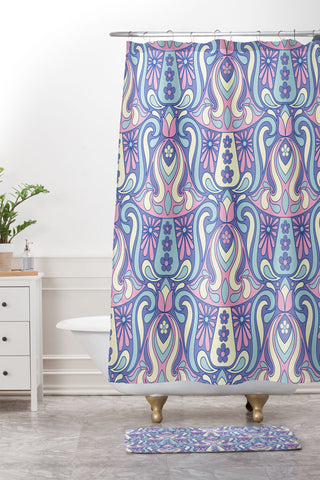 Jenean Morrison Mushroom Lamp Lilac Shower Curtain And Mat