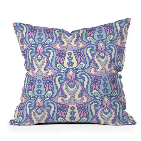 Jenean Morrison Mushroom Lamp Lilac Outdoor Throw Pillow