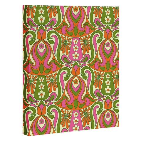 Jenean Morrison Mushroom Lamp Pink and Orange Art Canvas