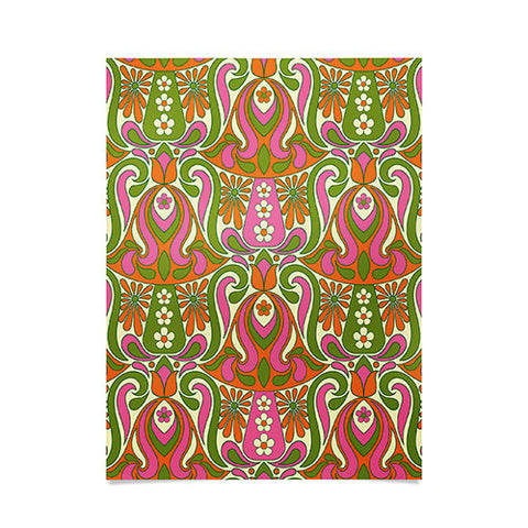 Jenean Morrison Mushroom Lamp Pink and Orange Poster