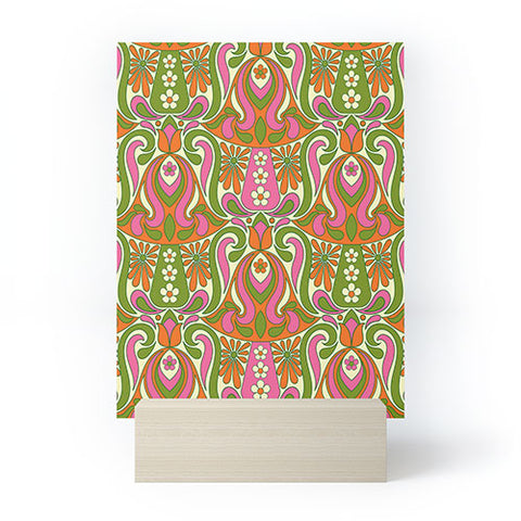 Jenean Morrison Mushroom Lamp Pink and Orange Mini Art Print