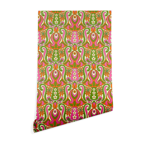 Jenean Morrison Mushroom Lamp Pink and Orange Wallpaper