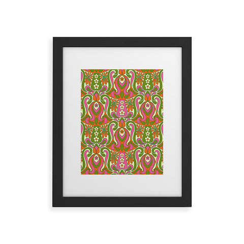 Jenean Morrison Mushroom Lamp Pink and Orange Framed Art Print