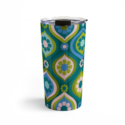 Jenean Morrison Ogee Floral Blue Travel Mug
