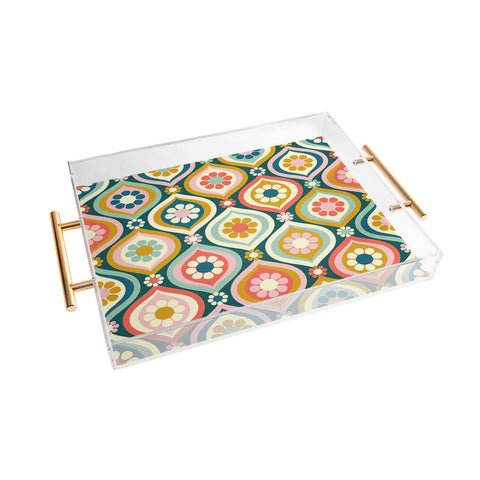 Jenean Morrison Ogee Floral Multicolor Acrylic Tray