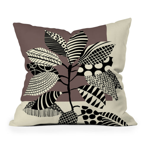 Jenean Morrison Patterned Plant 01 Outdoor Throw Pillow