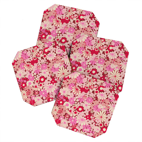 Jenean Morrison Peg in Red and Pink Coaster Set