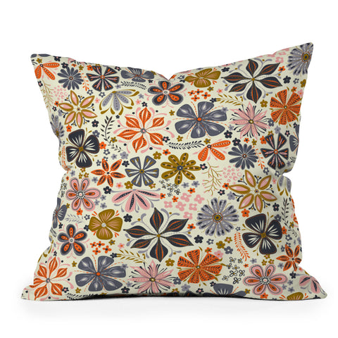 Jenean Morrison Petal Pop in Blue Outdoor Throw Pillow