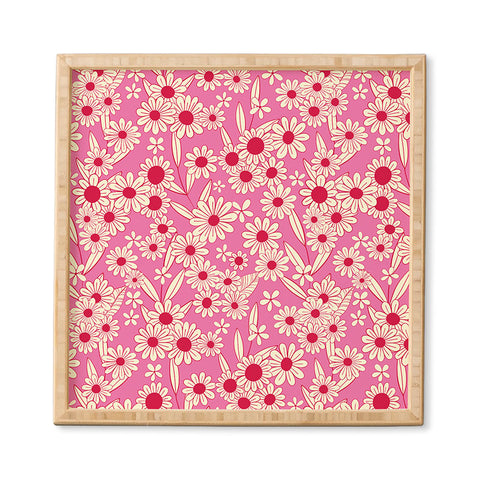 Jenean Morrison Simple Floral Bright Pink Framed Wall Art