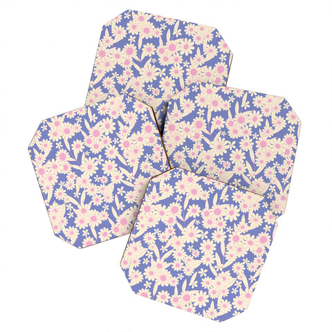 Jenean Morrison Simple Floral Lilac Coaster Set