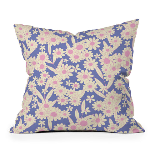 Jenean Morrison Simple Floral Lilac Outdoor Throw Pillow