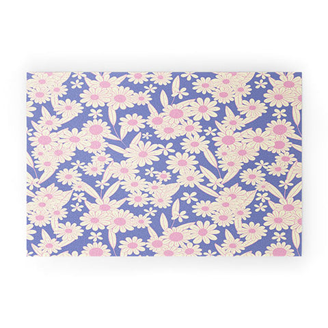 Jenean Morrison Simple Floral Lilac Welcome Mat