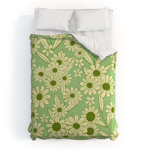 Jenean Morrison Simple Floral Mint Comforter