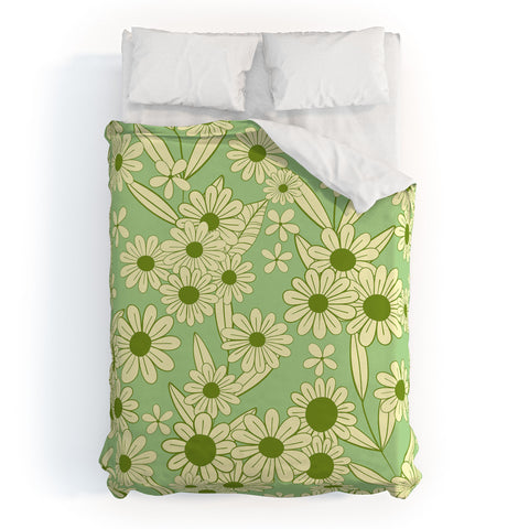 Jenean Morrison Simple Floral Mint Duvet Cover
