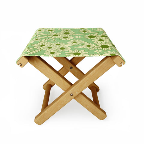 Jenean Morrison Simple Floral Mint Folding Stool