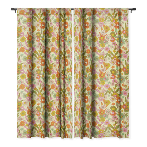 Jenean Morrison Simple Floral Multicolor Blackout Window Curtain