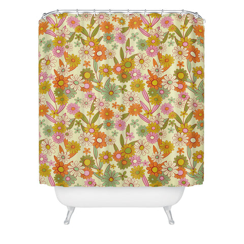 Jenean Morrison Simple Floral Multicolor Shower Curtain