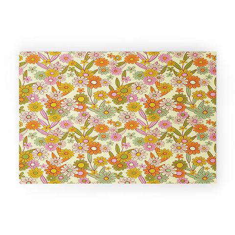 Jenean Morrison Simple Floral Multicolor Welcome Mat