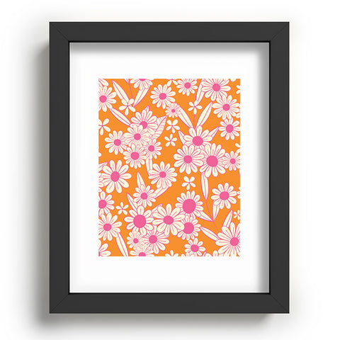 Jenean Morrison Simple Floral Orange Recessed Framing Rectangle