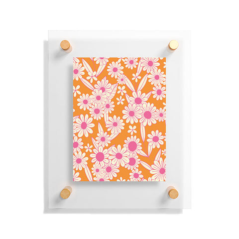 Jenean Morrison Simple Floral Orange Floating Acrylic Print