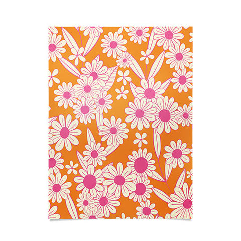 Jenean Morrison Simple Floral Orange Poster