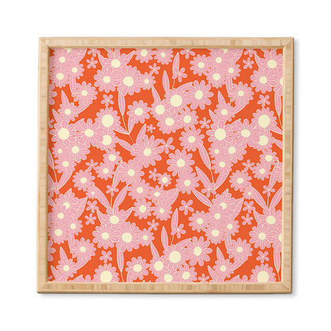 Jenean Morrison Simple Floral Pink Red Framed Wall Art