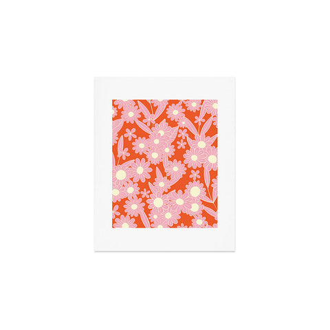 Jenean Morrison Simple Floral Pink Red Art Print