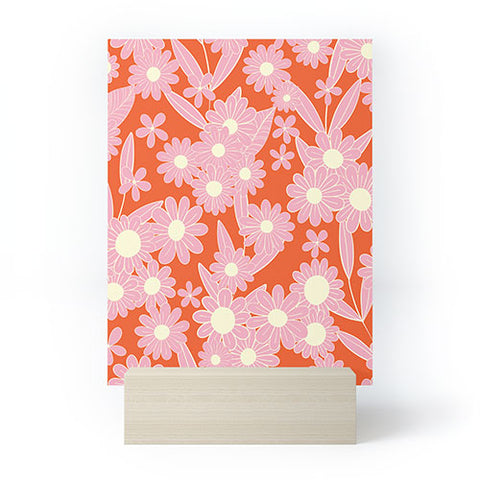 Jenean Morrison Simple Floral Pink Red Mini Art Print