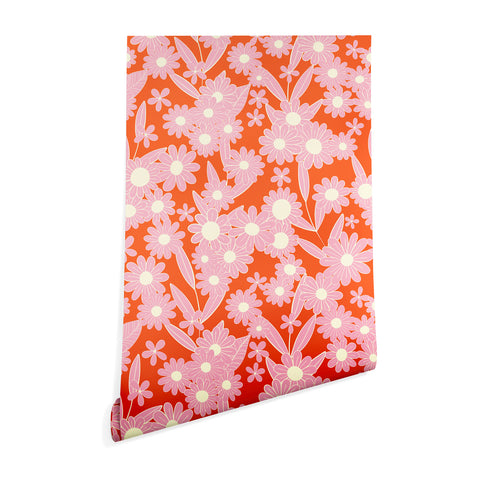 Jenean Morrison Simple Floral Pink Red Wallpaper