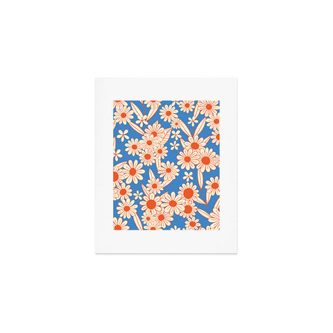 Jenean Morrison Simple Floral Red and Blue Art Print