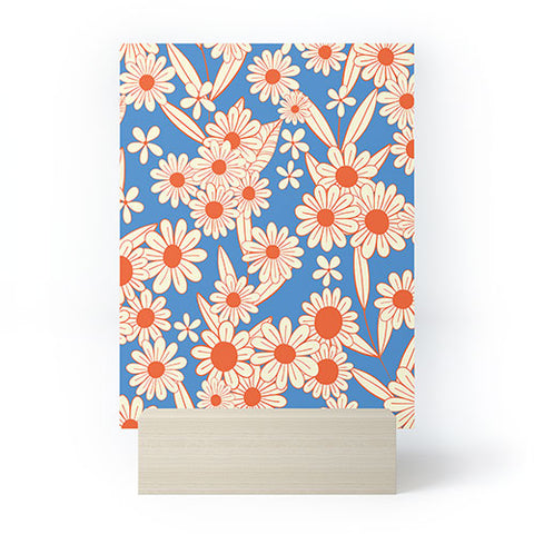 Jenean Morrison Simple Floral Red and Blue Mini Art Print
