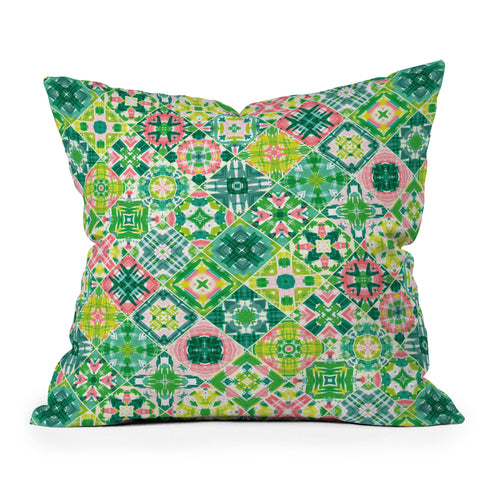 Jenean Morrison Tropical Tiles Outdoor Throw Pillow