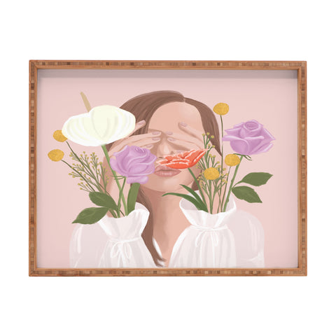 Jenn X Studio Full Bloom I Rectangular Tray
