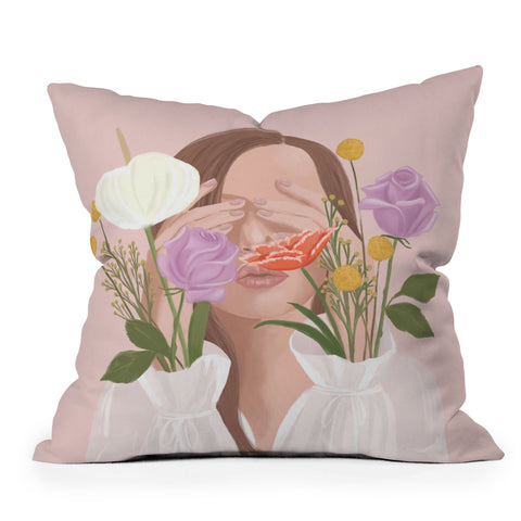 Jenn X Studio Full Bloom I Outdoor Throw Pillow