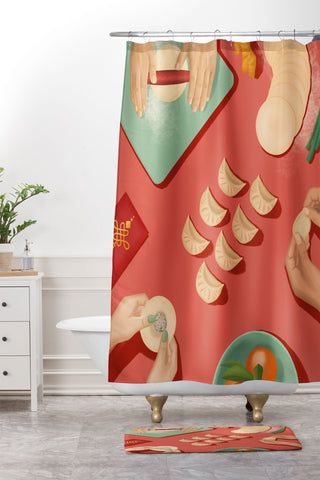 Jenn X Studio Home for Lunar New Year Shower Curtain And Mat