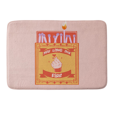 Jenn X Studio Light my fire Valentines Day Memory Foam Bath Mat