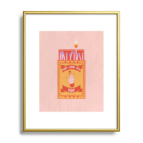 Jenn X Studio Light my fire Valentines Day Metal Framed Art Print