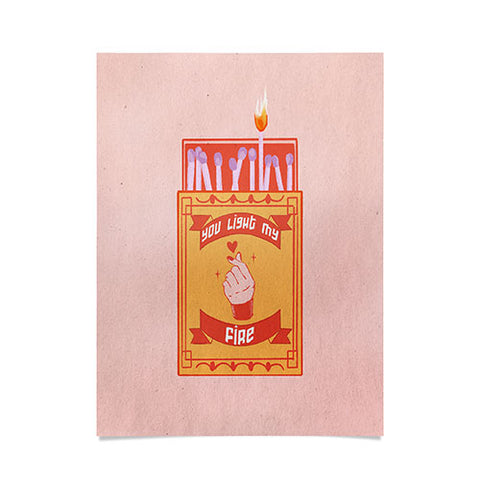 Jenn X Studio Light my fire Valentines Day Poster