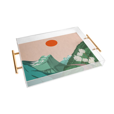 Jenn X Studio Mountain Sunset I Acrylic Tray