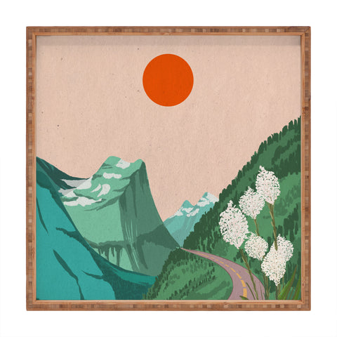 Jenn X Studio Mountain Sunset I Square Tray