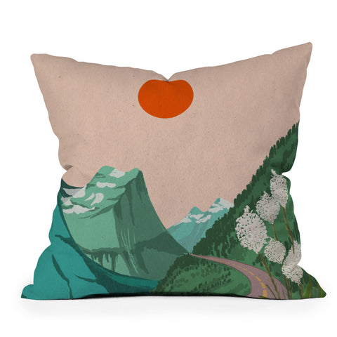Jenn X Studio Mountain Sunset I Outdoor Throw Pillow