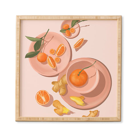 Jenn X Studio Pastel Oranges and Ginger Framed Wall Art