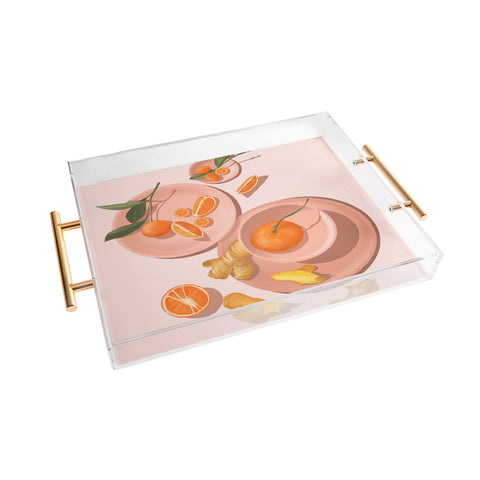 Jenn X Studio Pastel Oranges and Ginger Acrylic Tray